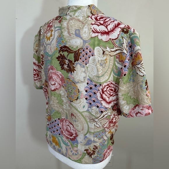 Pendleton sz 16 p blouse in a beautiful floral design. Vintage styling - Picture 8 of 13